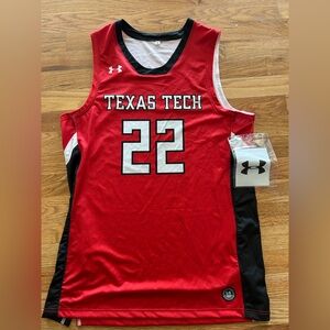 NWT! Men’s Under Armour TEXAS TECH Red Raiders Basketball Jersey Large